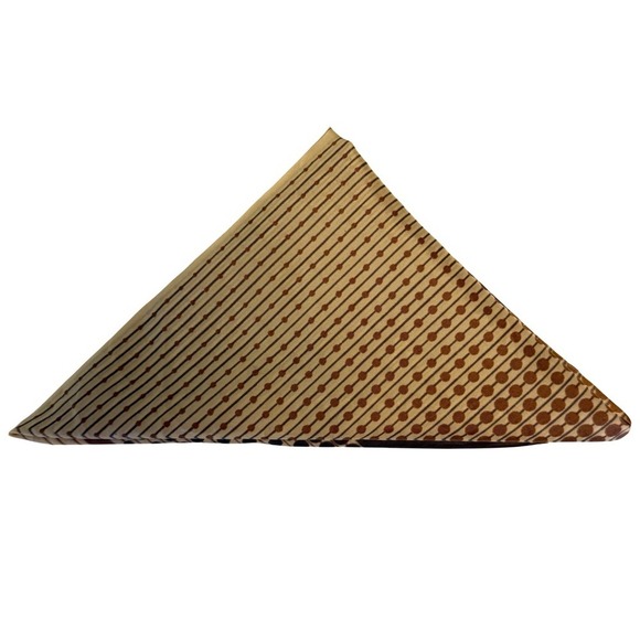 Vintage Nylon Brown Fall Scarf Patterned Square 27" Cream Wrap‎ - Picture 5 of 9